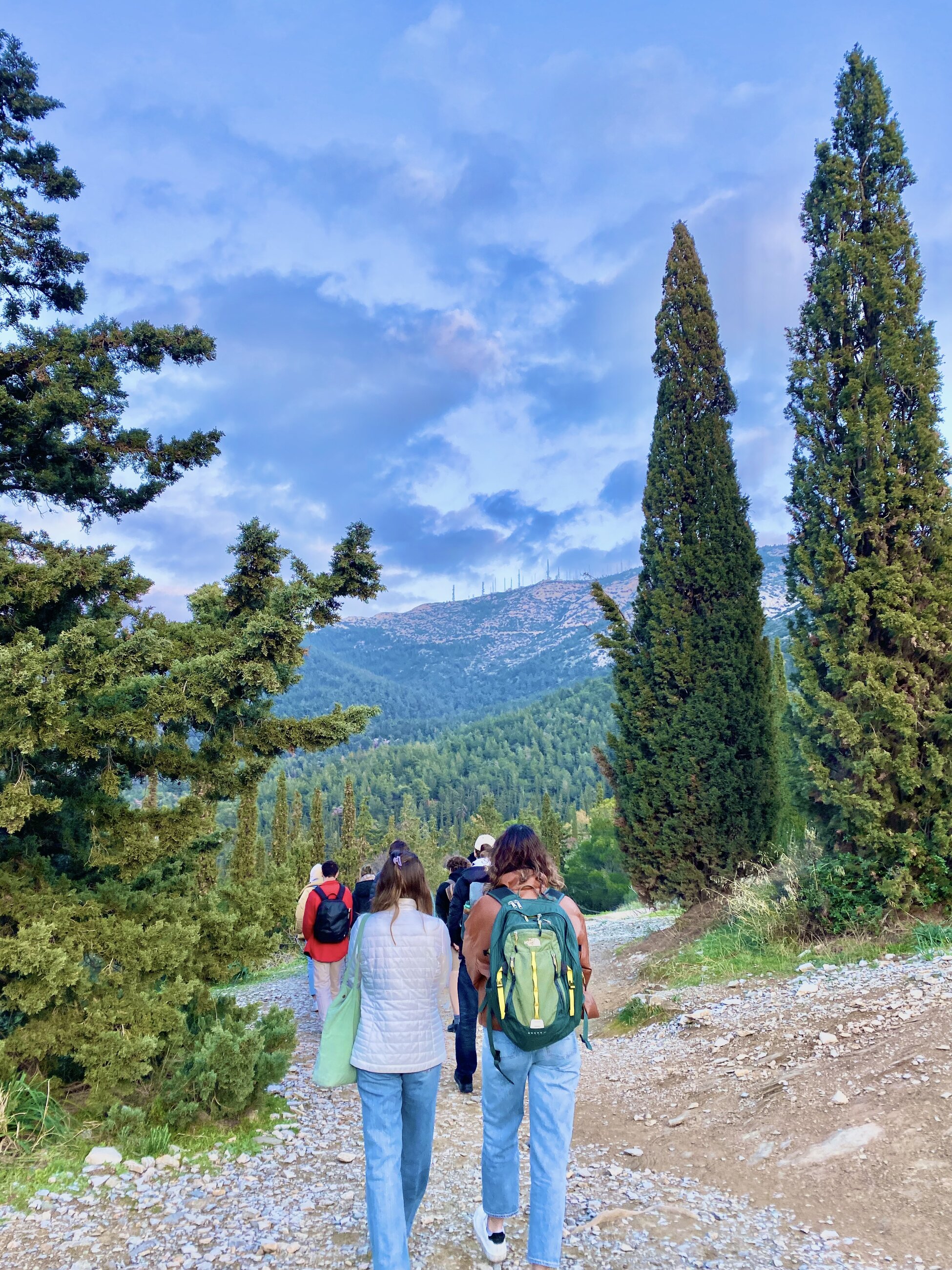 Hike on field trip with class on trails right near Athens
