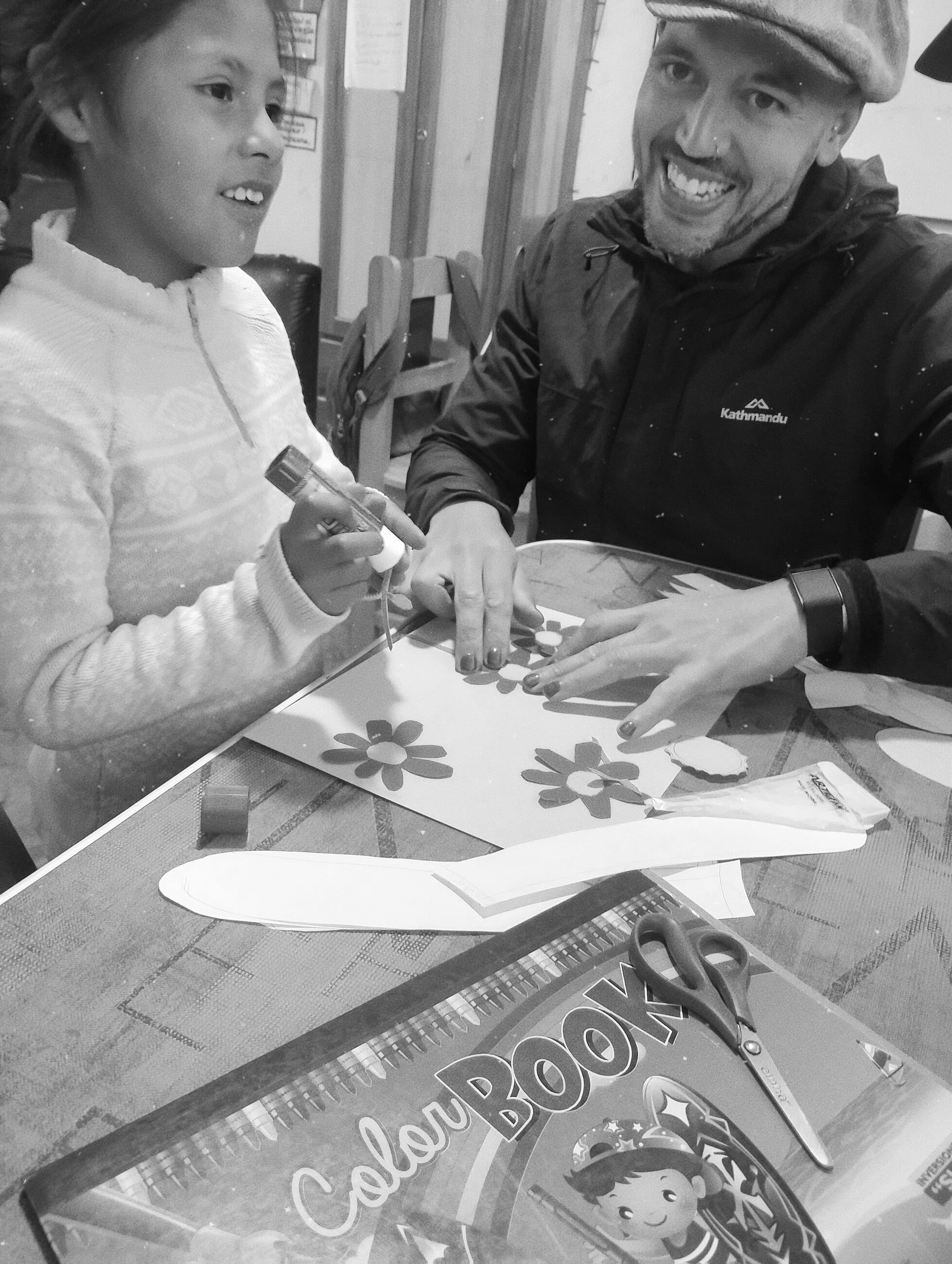Making art with the locals 