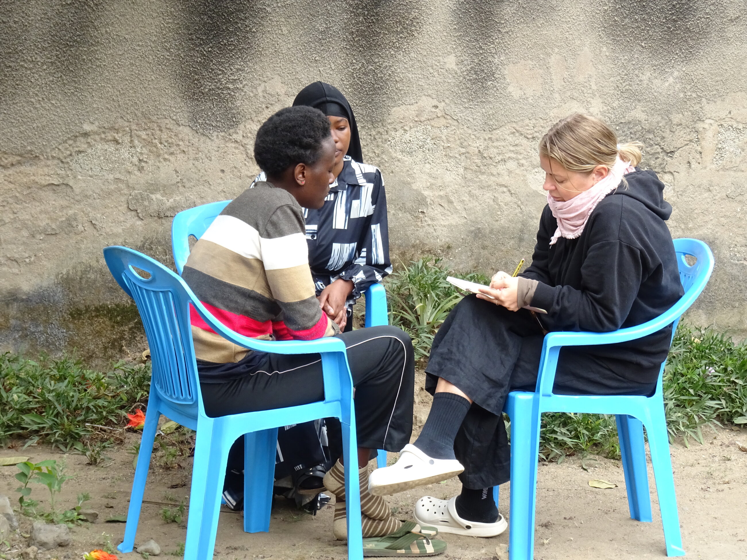 Photo taken while volunteer was mentoring young girls