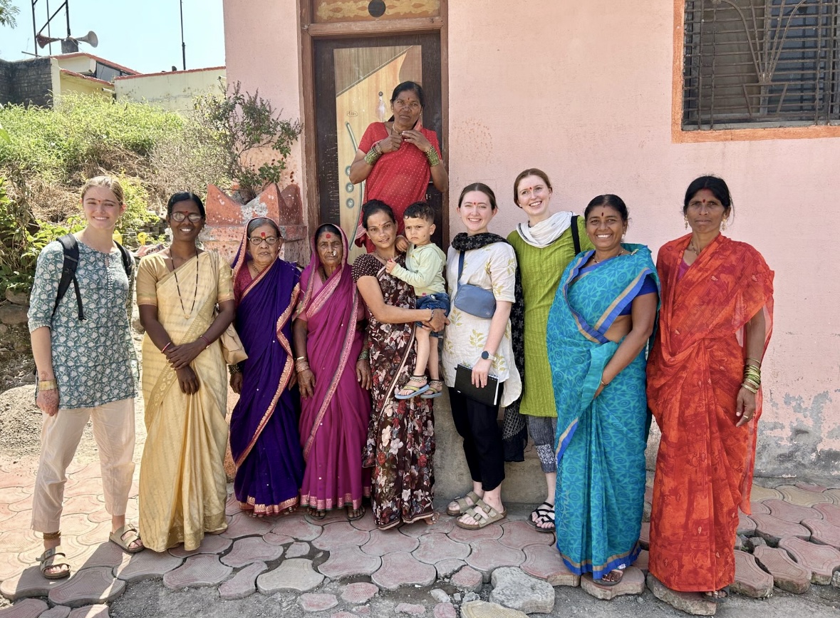 Visiting a rural village during our workshop excursion at CRHP Jamkhed.