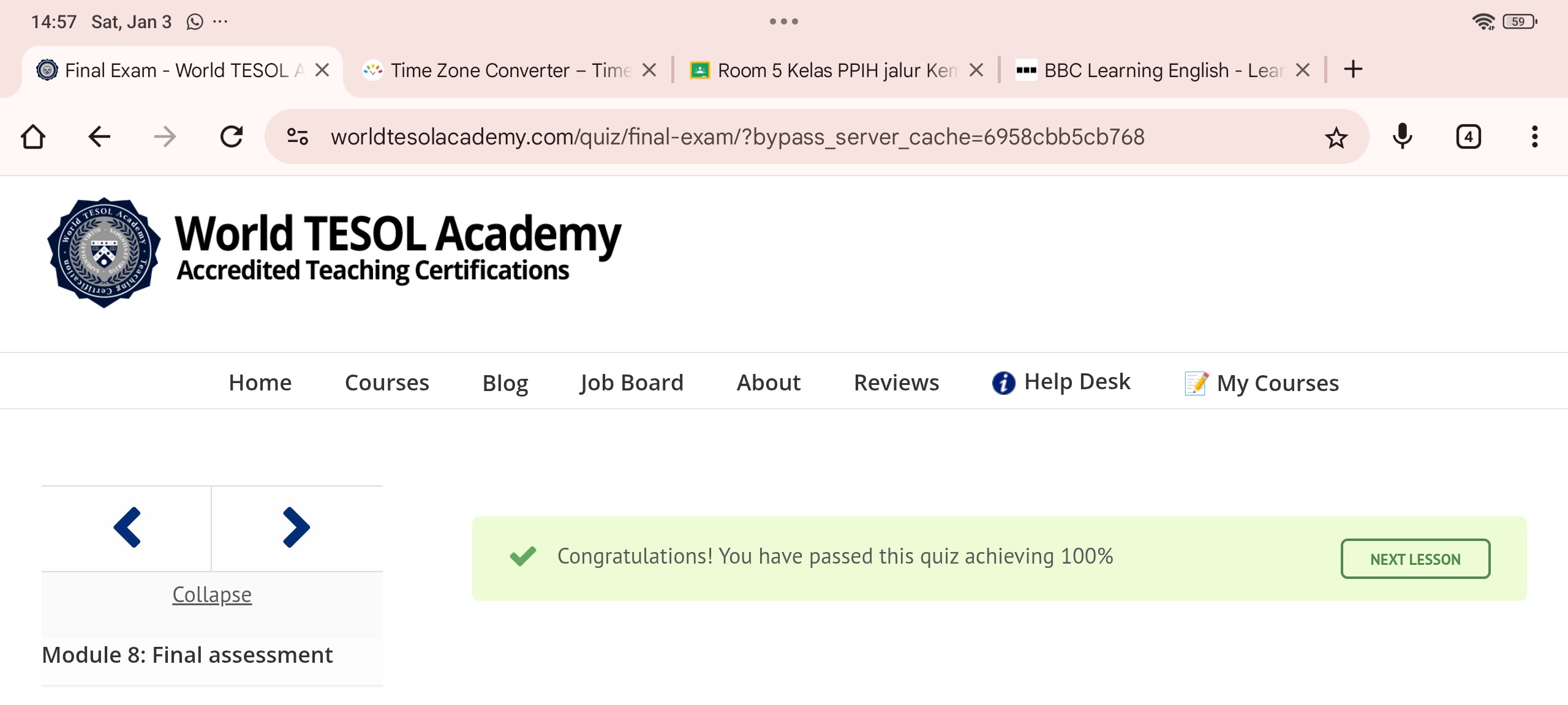 I passed the exam achieving 100%