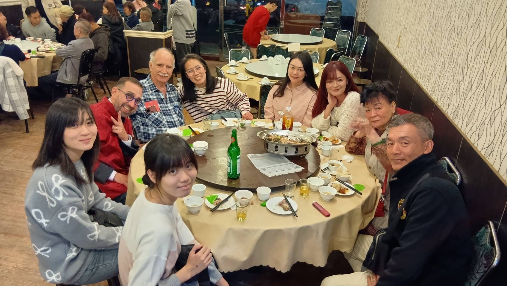 Dinner with my homestay and extended family