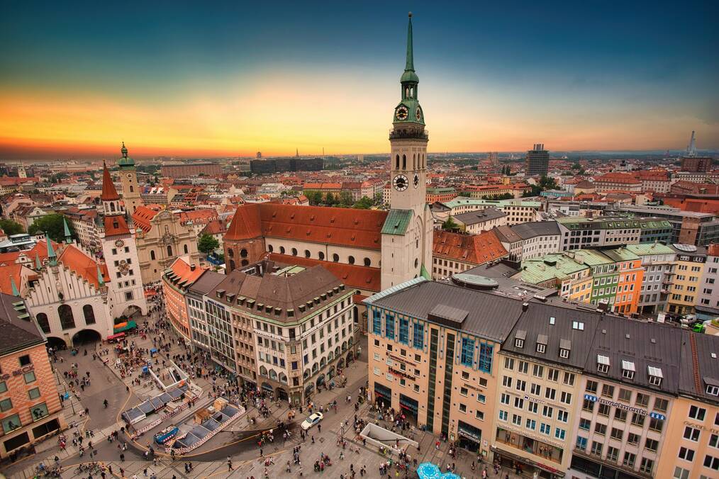A drone view of Munich.