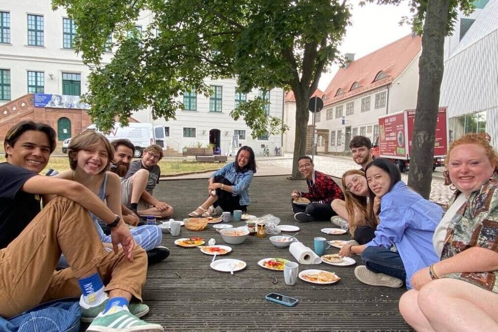 A group of friends having a picnic 