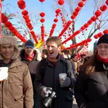 students at Chinese Spring Festival Market