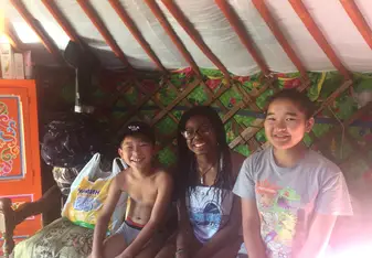 My host family and I (in a yurt)