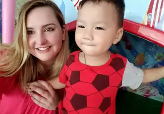 Girl with child