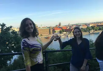 Letna Beer Garden overlooking the city