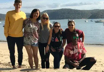 Me and my friends at Palm Beach Wharf!