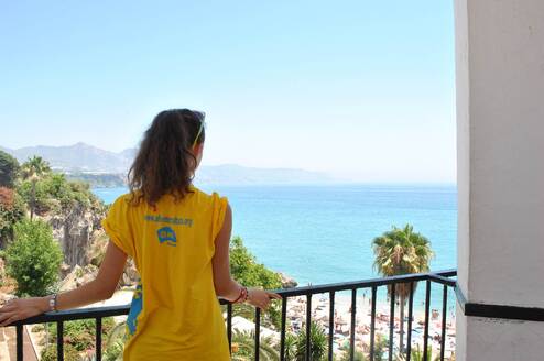 Looking out on the ocean in Spain