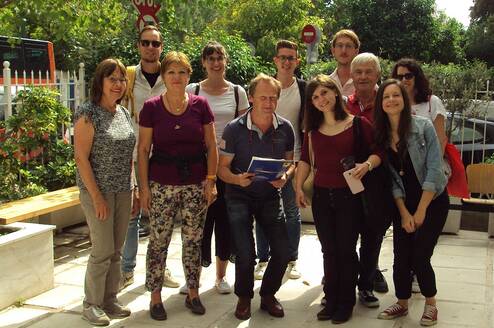 Our students in the garden of our school in Athens