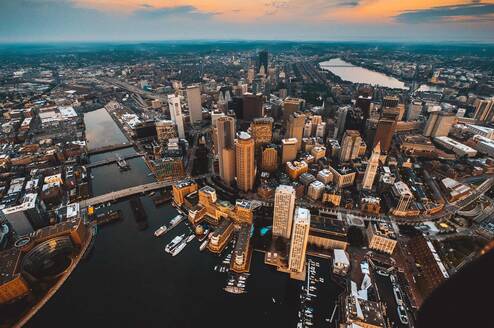 Overhead view of Boston