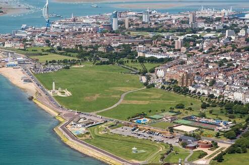 aerial photograph of Southsea Common and Southsea Beach