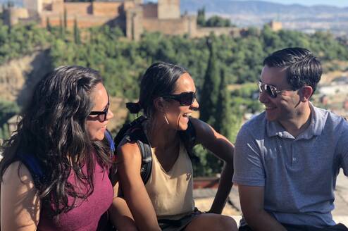 Students in front of the Alhambra Palace