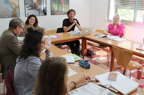 Lessons in a modern and fully equipped classroom