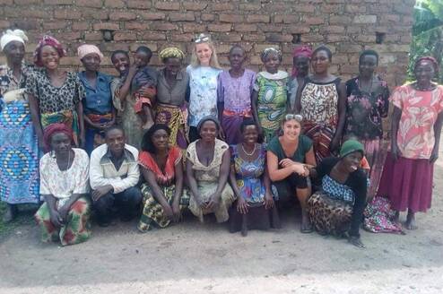 Small holder farmers with Volunteers from UK