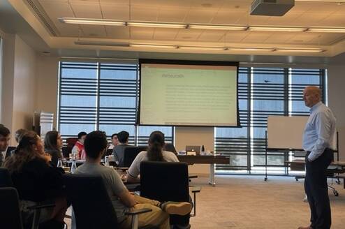 Professional training session with interns