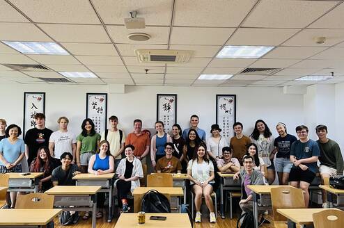 CET Beijing students in a classroom together