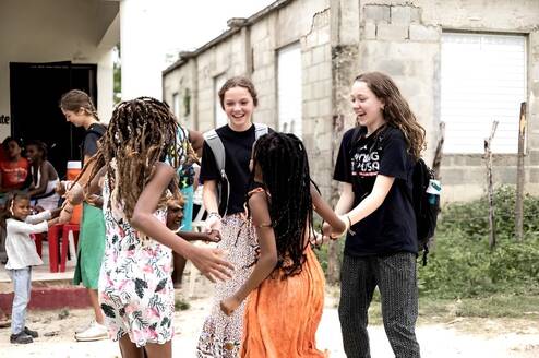 Students serving at Climb