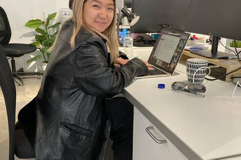 AIFS Abroad intern in the office