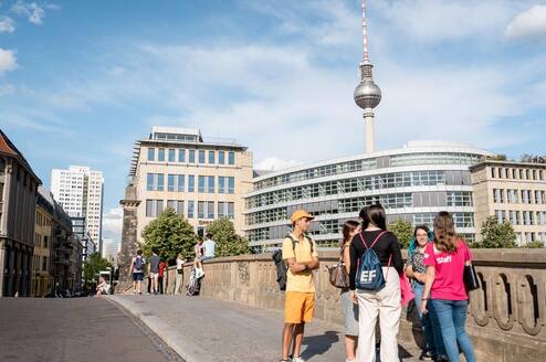 EF staff lead a walking tour of Berlin