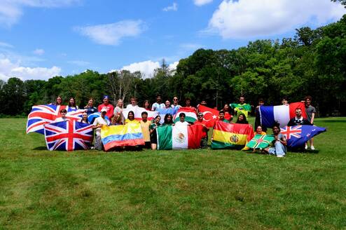 Camp USA participants celebrating International Day