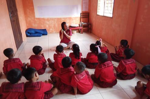 An TEFL class being taught at the Trust