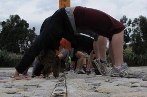Back bend over the equator