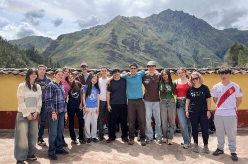 School group traveling in Peru