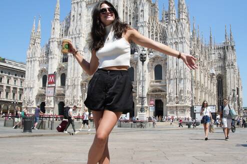 Duomo di Milano, one of the largest cathedrals in the world and a masterpiece of Gothic architecture, during their study abroad program