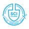 A round-shaped white and blue logo depicting a broken sword with the incription reading SCI Poland in the middle and SERVICE CIVIL INTERNATIONAL on edges
