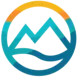 Mountains with a flowing river represented as a Slotrips logo