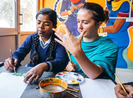 Childcare volunteer in India with IVHQ