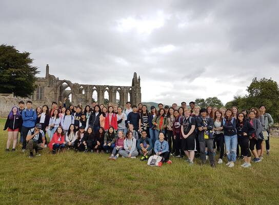 LISS students at Bolton Abbey in the Yorkshire Dales