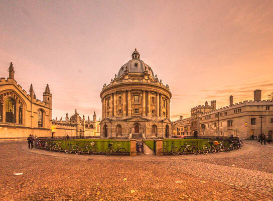 View from the top of St. Mary's church of the Radcliffe Camera, part of the Bodleian Library