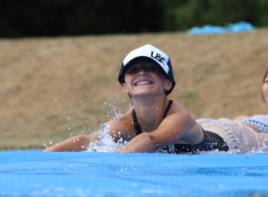 The famous waterslide at L&E World Camp UK