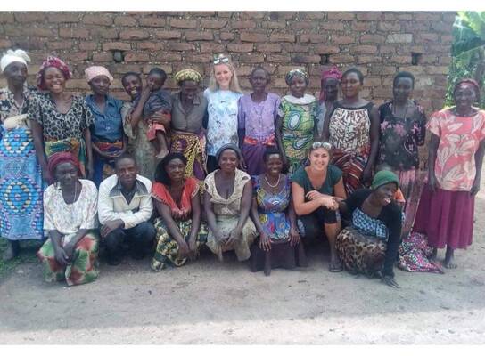 Small holder farmers with Volunteers from UK