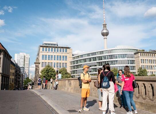 EF staff lead a walking tour of Berlin