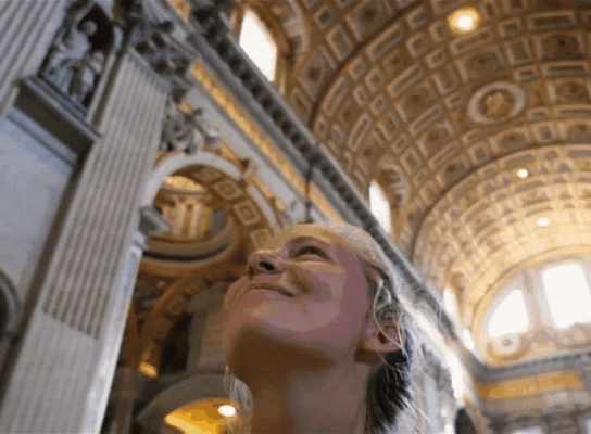 Student in a cathedral in Rome