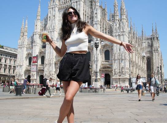Duomo di Milano, one of the largest cathedrals in the world and a masterpiece of Gothic architecture, during their study abroad program
