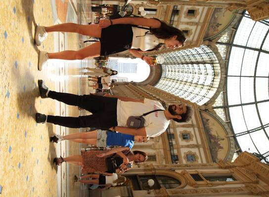 Students Exploring Milan Together at Galleria Vittorio Emanuele II