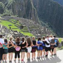 students at machu picchu in peru