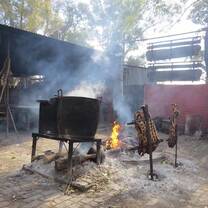 Barbecue in Argentinian courtyard
