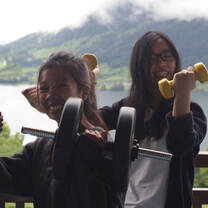 The balcony gym at The Outdoor Retreat