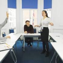 students and teacher in classroom