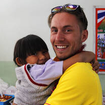 TEFL teacher with his class