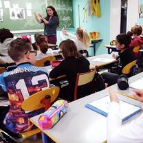 woman teaching class
