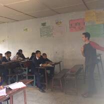 Volunteer teaching English