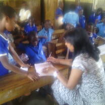 african rural volunteers teaching project