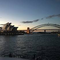 Sydney Opera House and Harbour Bridge at sunset